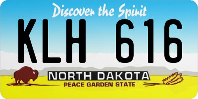 ND license plate KLH616