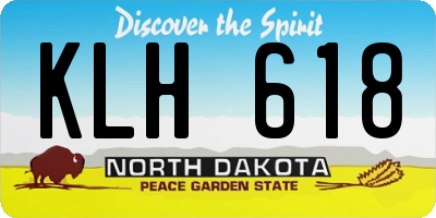 ND license plate KLH618