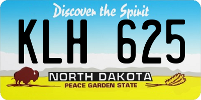 ND license plate KLH625