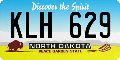 ND license plate KLH629