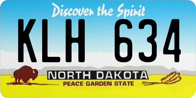 ND license plate KLH634