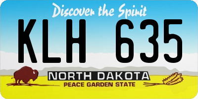 ND license plate KLH635