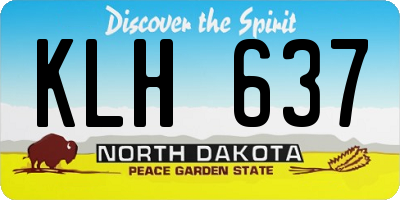 ND license plate KLH637