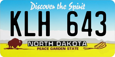 ND license plate KLH643