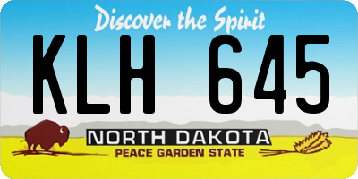 ND license plate KLH645