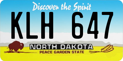 ND license plate KLH647