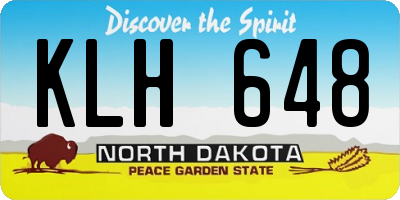 ND license plate KLH648
