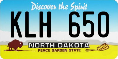 ND license plate KLH650