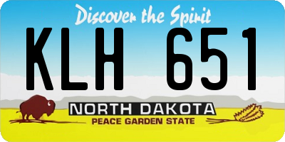 ND license plate KLH651