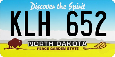 ND license plate KLH652