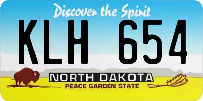 ND license plate KLH654
