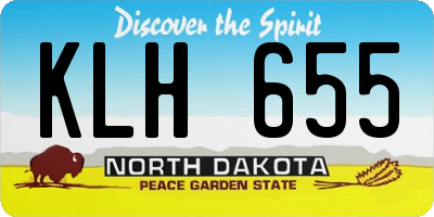 ND license plate KLH655