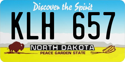 ND license plate KLH657