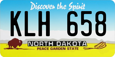 ND license plate KLH658