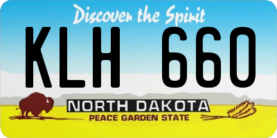 ND license plate KLH660