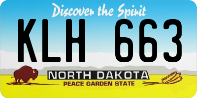 ND license plate KLH663