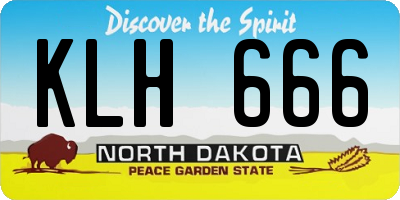 ND license plate KLH666