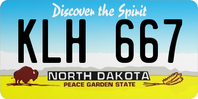 ND license plate KLH667