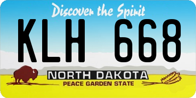 ND license plate KLH668