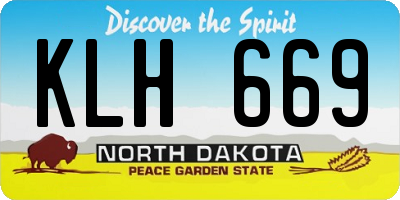 ND license plate KLH669