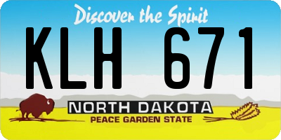 ND license plate KLH671