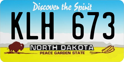 ND license plate KLH673