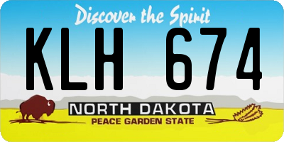 ND license plate KLH674