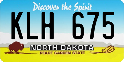 ND license plate KLH675
