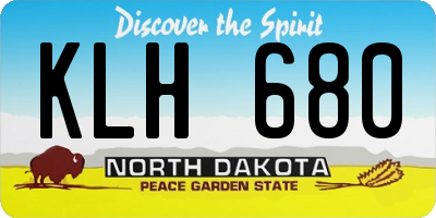 ND license plate KLH680