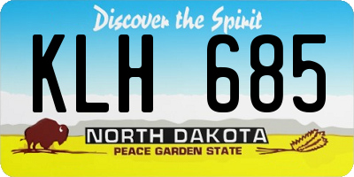 ND license plate KLH685
