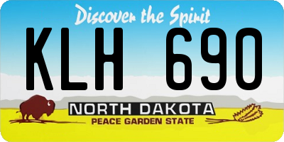 ND license plate KLH690