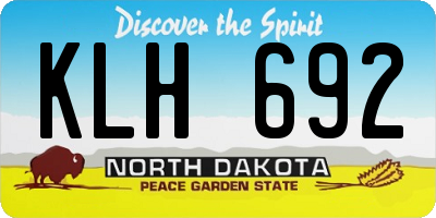 ND license plate KLH692