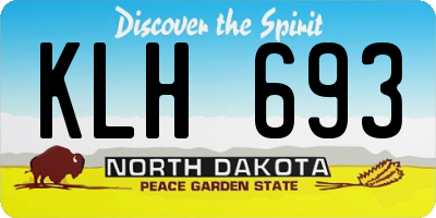 ND license plate KLH693