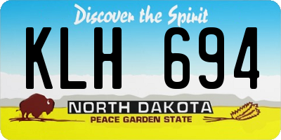 ND license plate KLH694