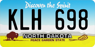 ND license plate KLH698