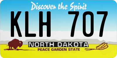 ND license plate KLH707