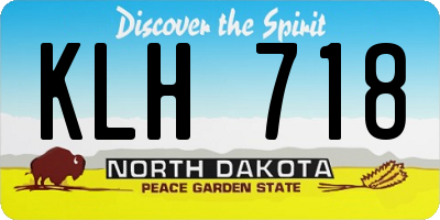 ND license plate KLH718