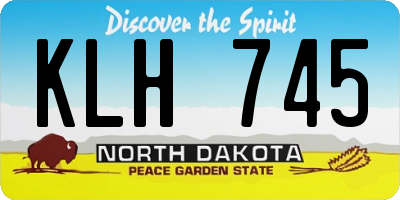 ND license plate KLH745