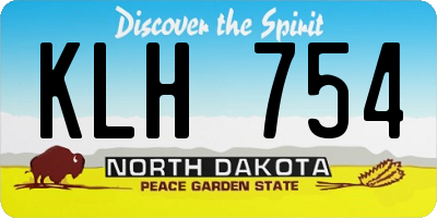 ND license plate KLH754