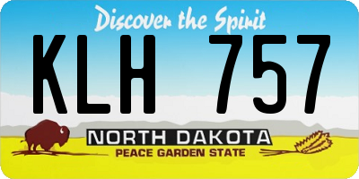 ND license plate KLH757