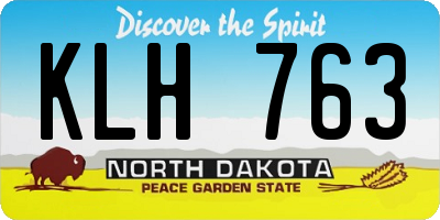 ND license plate KLH763