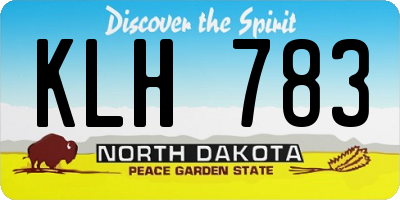 ND license plate KLH783