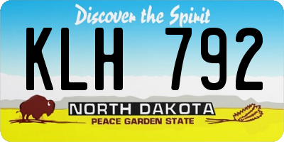 ND license plate KLH792