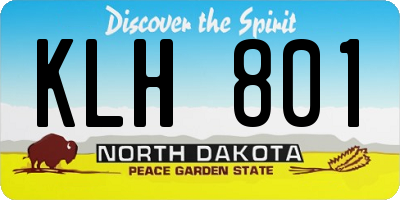 ND license plate KLH801