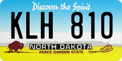 ND license plate KLH810