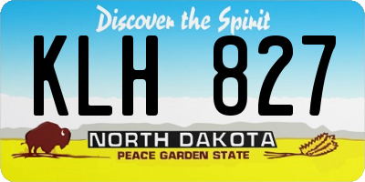 ND license plate KLH827