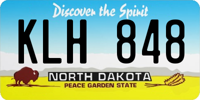 ND license plate KLH848