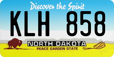 ND license plate KLH858