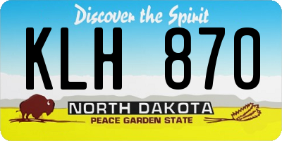 ND license plate KLH870