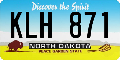 ND license plate KLH871